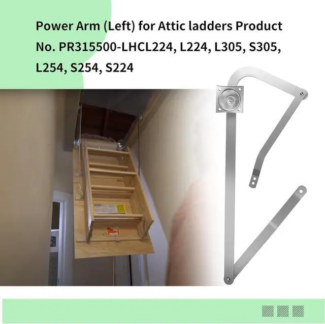 Alt view image 3 of 6 - PR315500-LH Attic Ladder Kit Power Arm Assy Left Hand Compatible with Louisville Ladder