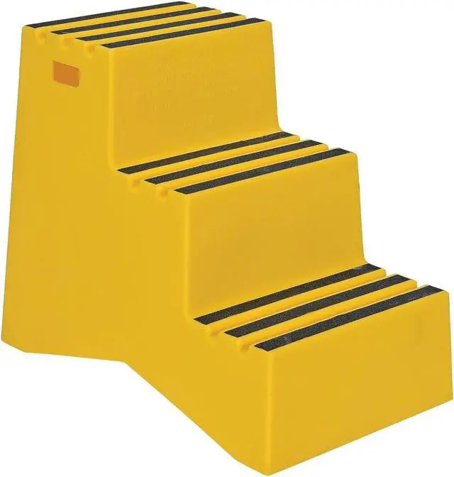 Main image of Vestil VST-3-Y Polyethylene Step Stool, 3 Step, Yellow