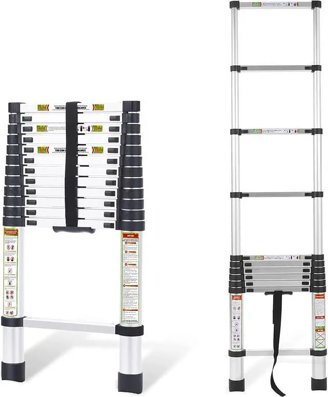 Main image of Telescopic Ladder, 16.5FT RIKADE Aluminum Telescoping Ladder with Non-Slip Feet, Portable Extension Ladder for Household and Outdoor