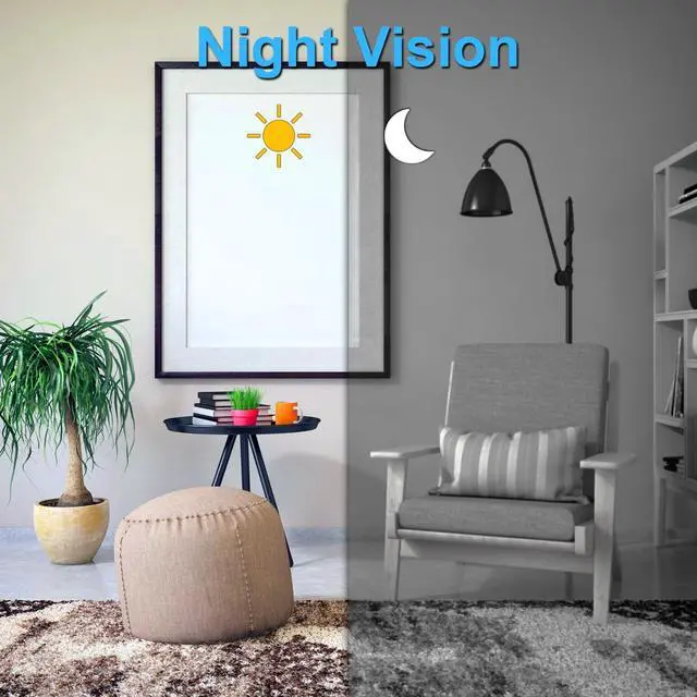 Alt view image 5 of 5 - 64GB Home Security Camera, 1080P Surveillance Camera, Indoor Camera with 10000mAh Battery, Night Vision, Motion Detection