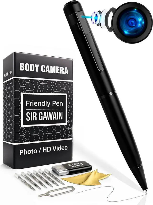 Main image of Premium Body Camera Pen - Full HD Video and Photo, Long Battery Life, Motion Detection, Easy to Use 1080p Body Cam