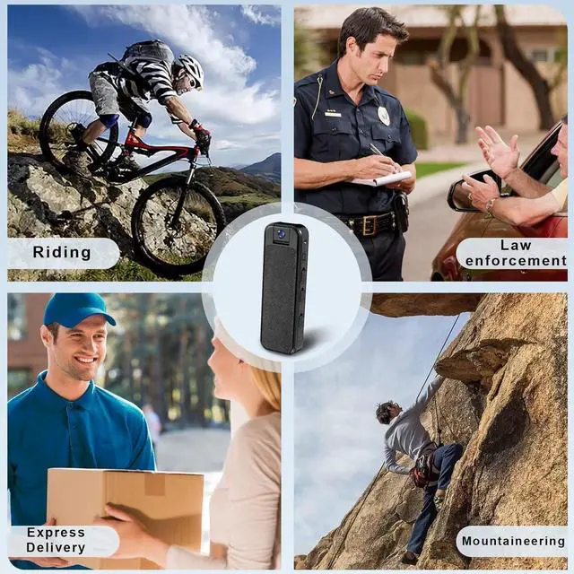 Alt view image 4 of 7 - Mini Body Camera, Worn Camcorder, Sport Cam, 1080P Portable Cam with Night Vision, 180° Ratatable Lens, Sturdy Clip for Cycling Law Enforcement Working up to 128GB SD Card (Not Included)