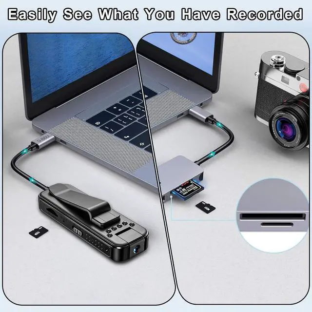 Alt view image 7 of 7 - Mini Body Camera, Worn Camcorder, Sport Cam, 1080P Portable Cam with Night Vision, 180° Ratatable Lens, Sturdy Clip for Cycling Law Enforcement Working up to 128GB SD Card (Not Included)