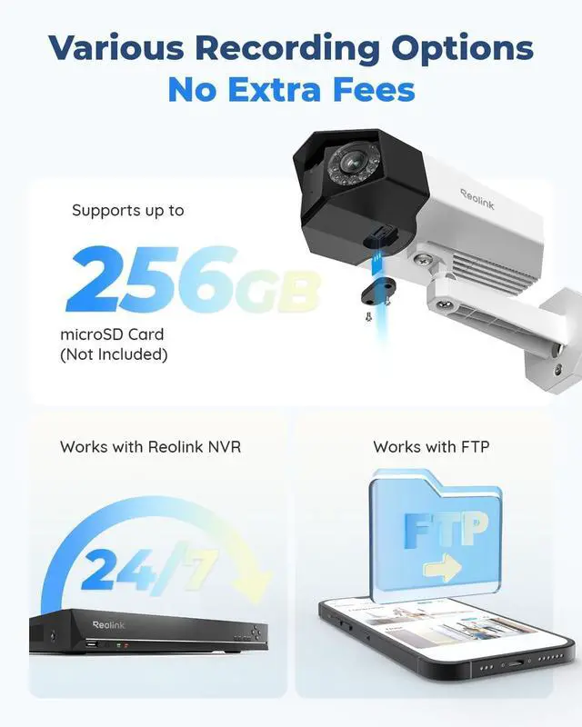 Alt view image 5 of 7 - REOLINK 4K PoE Security Camera System, Home Outdoor IP Camera in 180 Degree Viewing Angle, Human/Vehicle/Pet Detection, Color Night Vision, Two Way Talk, Up to 256GB microSD Card, Duo 2 PoE