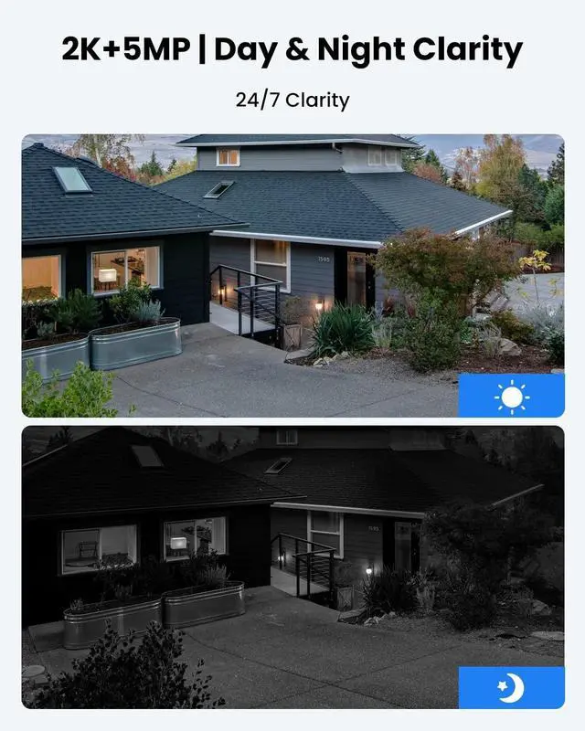 Alt view image 2 of 7 - REOLINK 2K 3MP Solar Security Camera, Wireless Home Security Camera Outdoor Indoor, Night Vision, Human/Car Detection, 2.4G WiFi, Local Storage, No Monthly Fee, Support Home Hub, Argus Eco+Solar Panel