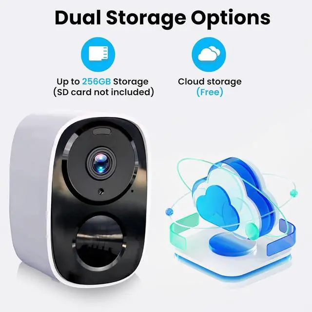 Alt view image 3 of 7 - 2025 Upgraded 2K Security Cameras Wireless Outdoor, Free Cloud Storage & Local SD Card Support, 1-6 Months Battery Life, Waterproof, 2-Way Talk, AI Motion Detection Spotlight Siren Alarm Camera