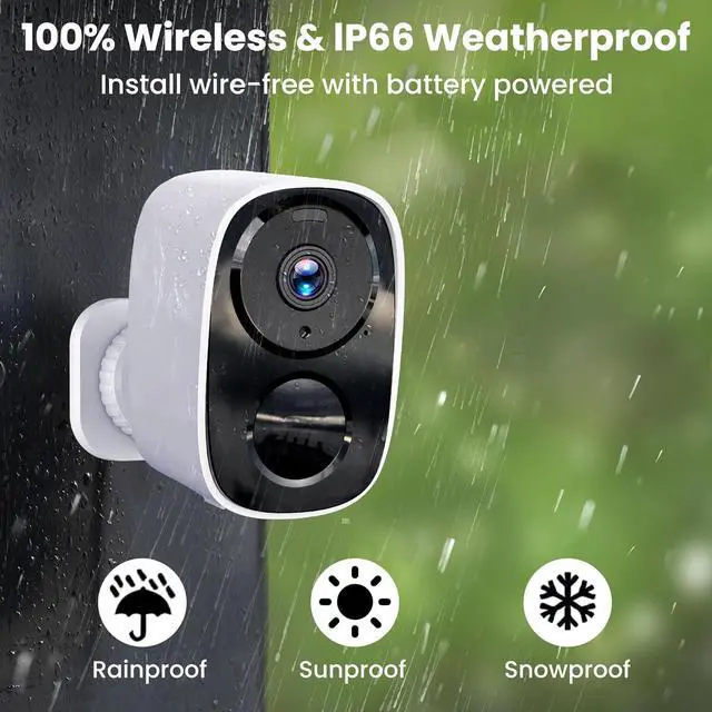 Alt view image 7 of 7 - 2025 Upgraded 2K Security Cameras Wireless Outdoor, Free Cloud Storage & Local SD Card Support, 1-6 Months Battery Life, Waterproof, 2-Way Talk, AI Motion Detection Spotlight Siren Alarm Camera