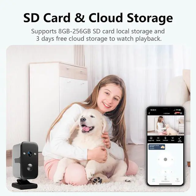Alt view image 5 of 7 - Security Cameras Wireless Outdoor,5G WiFi Magnetic Pet/Baby Camera,2K Pan Rotating 180° Siren Indoor Home Cameras Battery Powered with Color Night Vision,AI Detection, 2-Way Talk, IP65 (1)