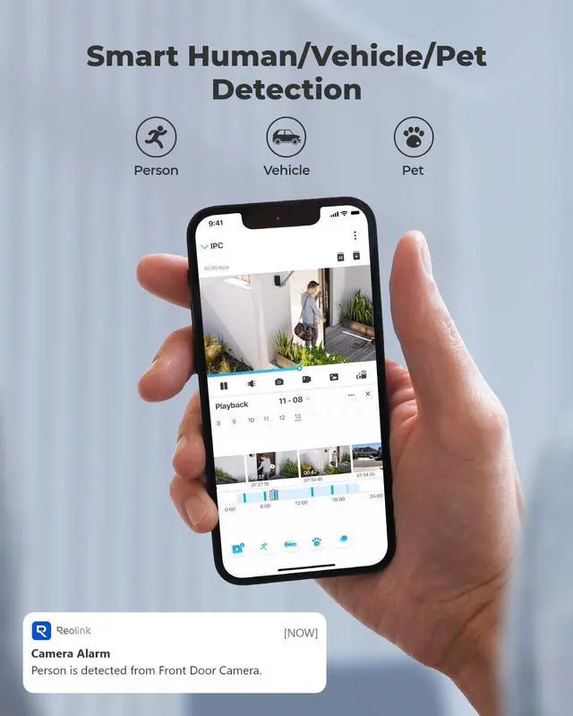Alt view image 4 of 6 - REOLINK 12MP PoE IP Camera Outdoor, Bullet Surveillance Cameras for Home Security, Smart Human/Vehicle/Pet Detection, 700lm Color Night Vision, Two Way Talk, Up to 256GB microSD Card, RLC-1212A