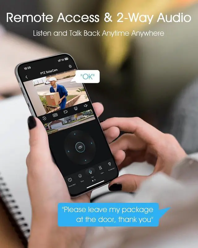 Alt view image 5 of 7 - ANRAN Solar Security Cameras Wireless Outdoor,2K Cameras for Home Security with Fixed Solar Panel, 360° PTZ for Home Surveillance,2.4G WiFi, PIR Human Detection, 3MP Color Night Vision, 2-Way Talk