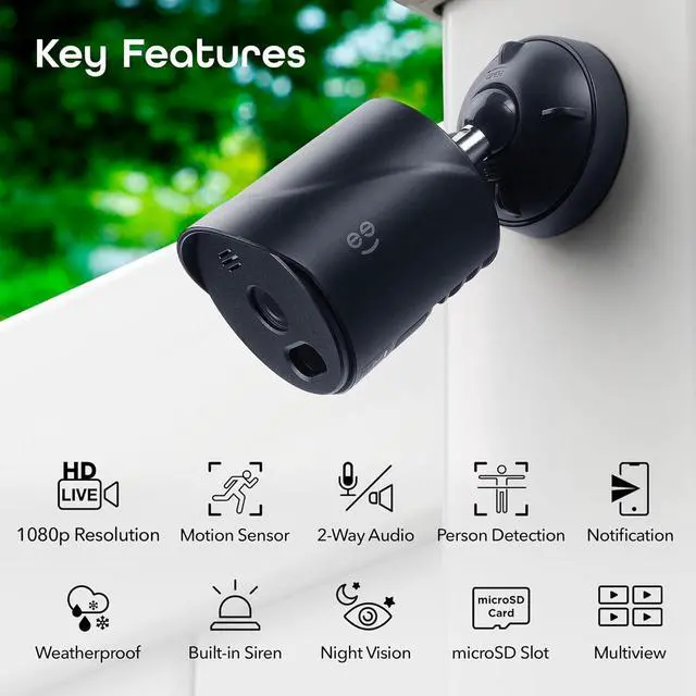 Alt view image 2 of 7 - Geeni Vantage WiFi Outdoor Security Camera  1080P HD Weatherproof Outdoor Cameras for Home Security with Motion Sensor and Night Vision  Supports Alexa and Google