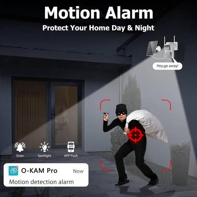 Alt view image 7 of 7 - Kurain 6MP Solar Security Cameras Wireless Outdoor, 2.4G/5G WiFi 6, Panoramic & Tracking Dual Lens 2-in-1 Home Security Camera with Color Night Vision/PIR Alarm/Human Tracking/2-Way Audio/360°PTZ