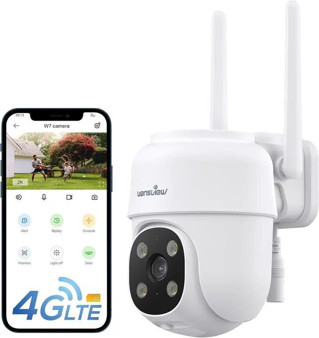Main image of wansview 4G LTE Cellular Security Camera Outdoor - 360° PTZ No WiFi Security Camera, 2K Color Night Vision, 2-Way Audio, 24/7 SD Card Storage(SIM Card Included), Works with Alexa & Google Home, W7-4G