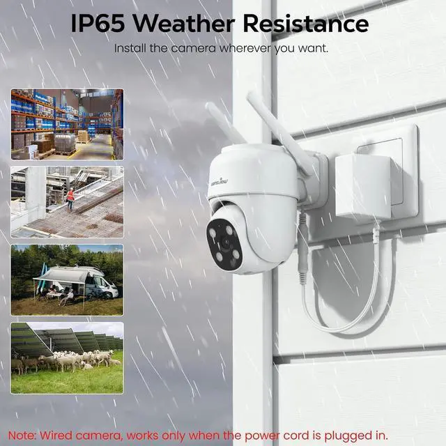 Alt view image 3 of 7 - wansview 4G LTE Cellular Security Camera Outdoor - 360° PTZ No WiFi Security Camera, 2K Color Night Vision, 2-Way Audio, 24/7 SD Card Storage(SIM Card Included), Works with Alexa & Google Home, W7-4G