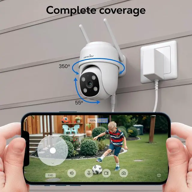 Alt view image 7 of 7 - wansview 4G LTE Cellular Security Camera Outdoor - 360° PTZ No WiFi Security Camera, 2K Color Night Vision, 2-Way Audio, 24/7 SD Card Storage(SIM Card Included), Works with Alexa & Google Home, W7-4G