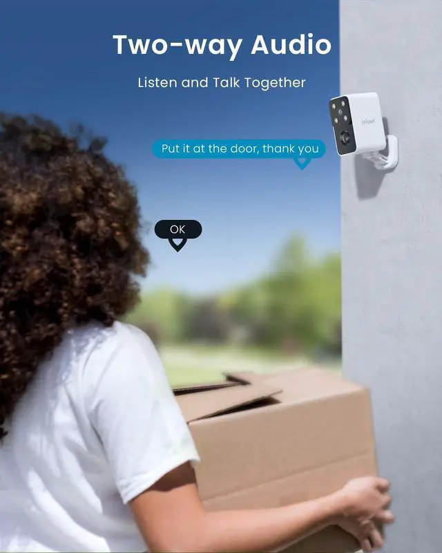 Alt view image 7 of 7 - ieGeek Security Cameras Wireless Outdoor Pan Rotating 180° Home Security Cameras, 2.4G WiFi Camera Battery Powered with 2K Color Night Vision, Smart AI Detection, 2-Way Audio, Local/Cloud Storage,IP65