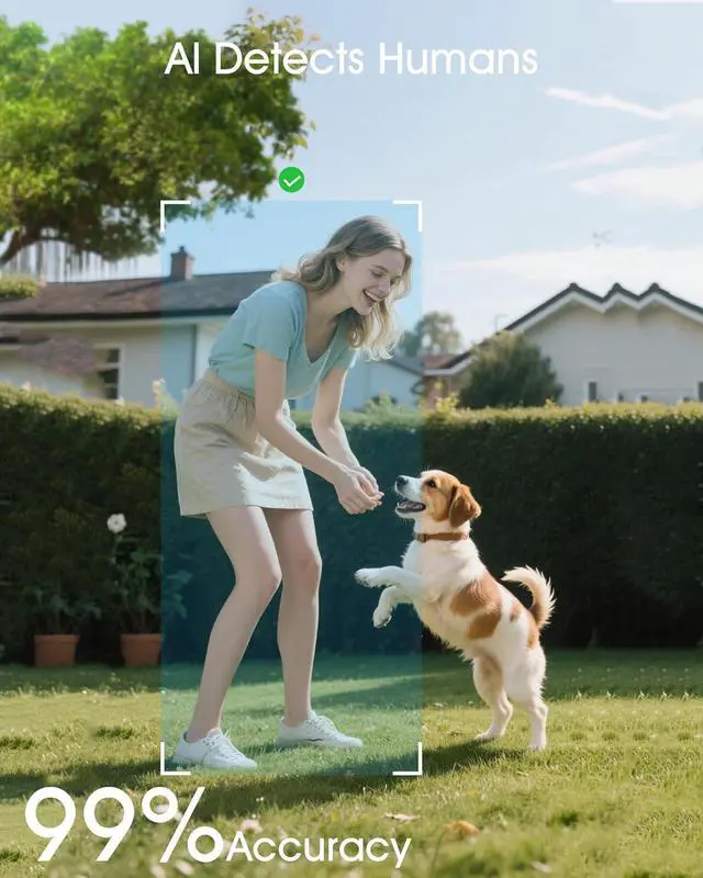 Alt view image 7 of 7 - ANRAN 2K Solar Security Camera Wireless Outdoor, 360° Pan/Tilt Color Night Vision, PIR Human Detection, 2-Way Audio, Weatherproof, Compatible with Alexa, 2.4GHz WiFi Only