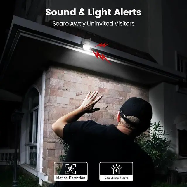 Alt view image 6 of 7 - AOSU 2 Pack Wired Security Camera Outdoor - 3K Smart 24/7 Recording WiFi Camera for Home Security w/Sound Light Alerts, 360° View, Auto-Tracking, Camara de Seguridad para Casa (2.4Ghz WiFi Only)