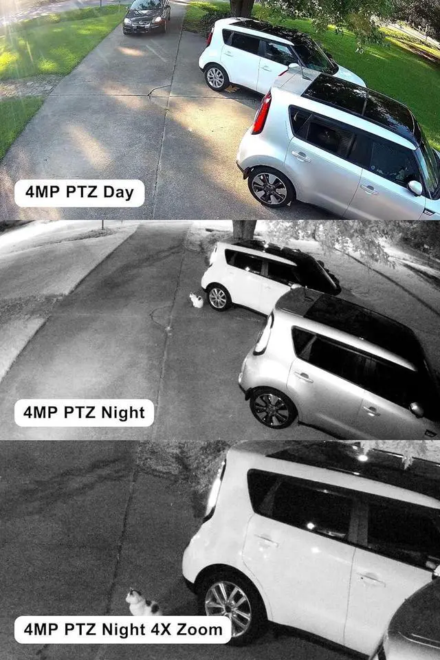 Alt view image 2 of 7 - Anpviz 4MP PoE PTZ IP Camera with 4X Optical Zoom, 2560x1440@30fps, H.265+ Dome Security Camera, Perimeter Protection, Built-in Audio, Alarm, 330° Pan 90° Tilt, Card Slot, Guarding Vision(H Series)