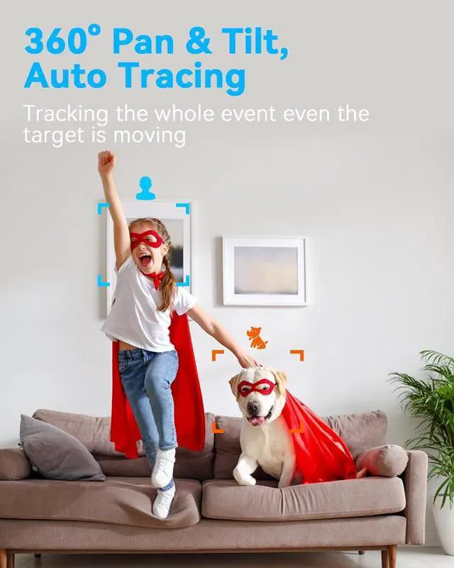 Alt view image 2 of 7 - Camera for Home Security Indoor, Pan & Tilt, Cry Detection for Baby, 2.5K 4MP QHD, Night Vision, Motion Detection & Tracking, 2-Way Audio, Nanny, Pet, 2.4G WiFi, Local&Cloud Storage