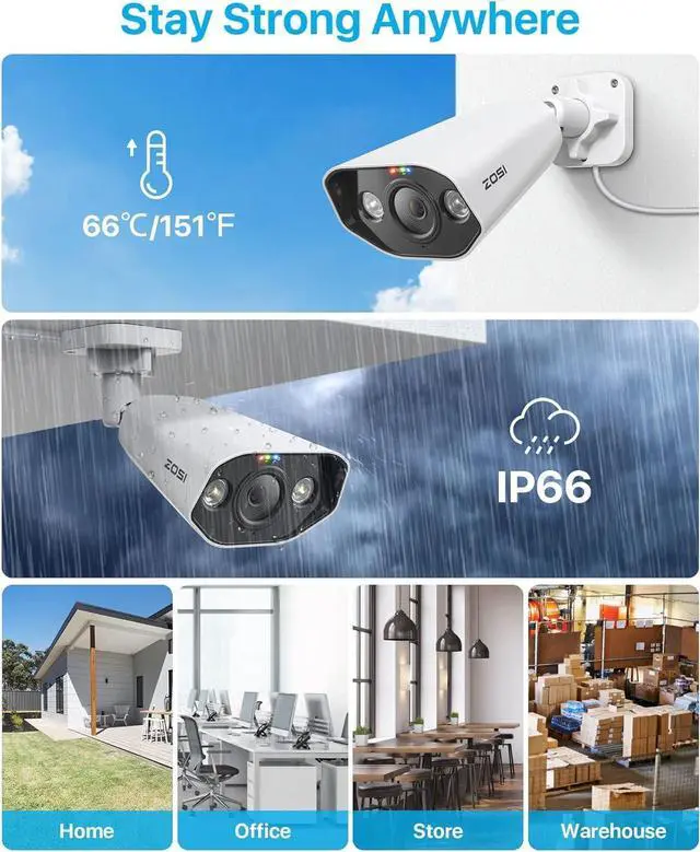 Alt view image 6 of 7 - ZOSI 5MP PoE Add-on Camera, Face Person Vehicle Detection, 2 Way Audio, Starlight Night Vision, Sound&Light Siren, 3K Weatherproof Outdoor Indoor Home Bullet IP Cam, Only Compatible with ZOSI POE NVR