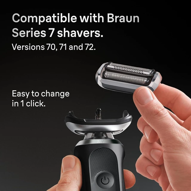 Alt view image 3 of 7 - Braun Series 7 Electric Shaver Replacement Head, Easily Attach Your Shaver Head for a Shave as efficient as Day one, Compatible with New Generation Series 7 Shavers, 74S, Silver