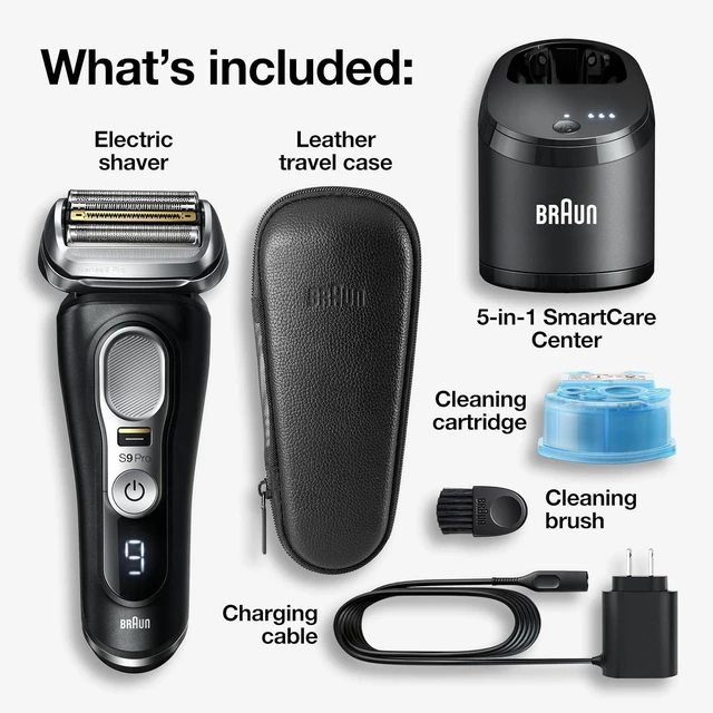 Alt view image 4 of 7 - Braun Series 9 Pro 9460cc Electric Razor, Waterproof Foil Shaver, Wet/Dry Use, ProLift Beard Trimmer, 5-in-1 Cleaning & Charging SmartCare Center