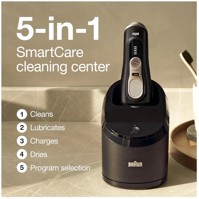 Alt view image 6 of 7 - Braun Series 9 Pro 9460cc Electric Razor, Waterproof Foil Shaver, Wet/Dry Use, ProLift Beard Trimmer, 5-in-1 Cleaning & Charging SmartCare Center