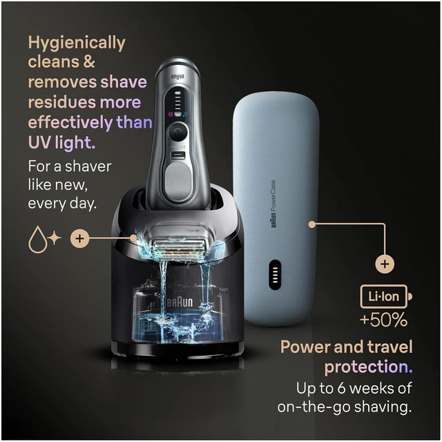 Alt view image 7 of 7 - Braun Electric Razor for Men Series 9 PRO+ Electric Foil Shaver with Precision Trimmer, 6in1 SmartCare Center, Travel Powercase, 9677cc