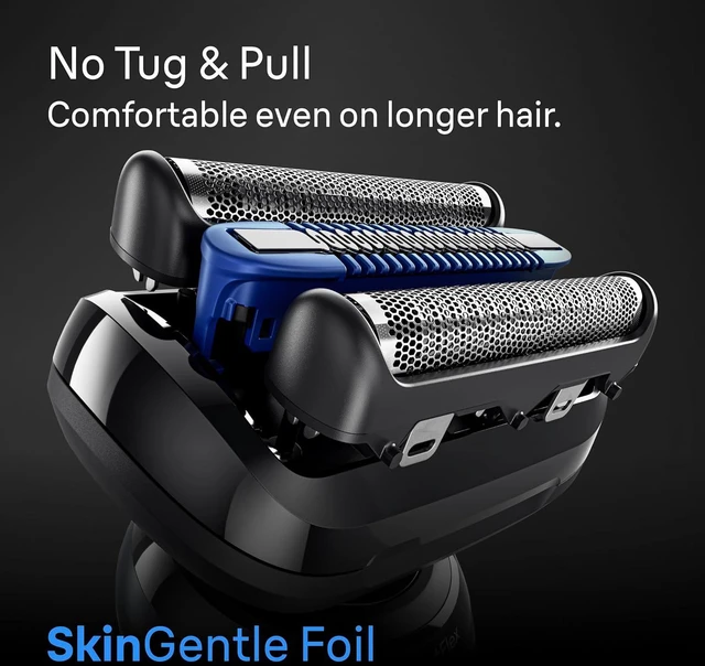 Alt view image 3 of 7 - Braun Series 6 Electric Shaver for Men, Wet & Dry Foil Razor, 4-in-1 SmartCare Clean & Charge Center, Precision Trimmer Attachment, Replacement Shaver Head, Travel Case, Dark Blue 6177ps