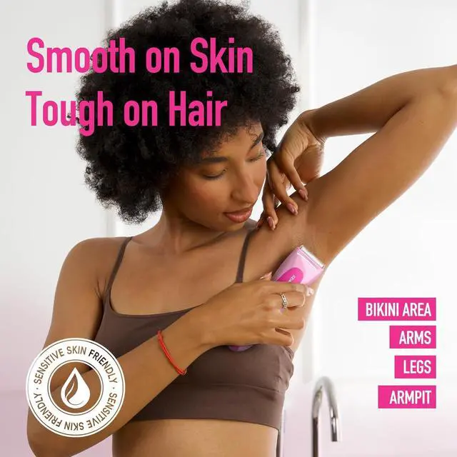 Alt view image 6 of 7 - Bikini Trimmer for Women, Electric Shaver for Women | LED Light, IPX7 Waterproof, USB-C Rechargeable, Ceramic Blade | Electric Razors for Women, Pubic Hair Trimmer Women (Petal Bonbon)