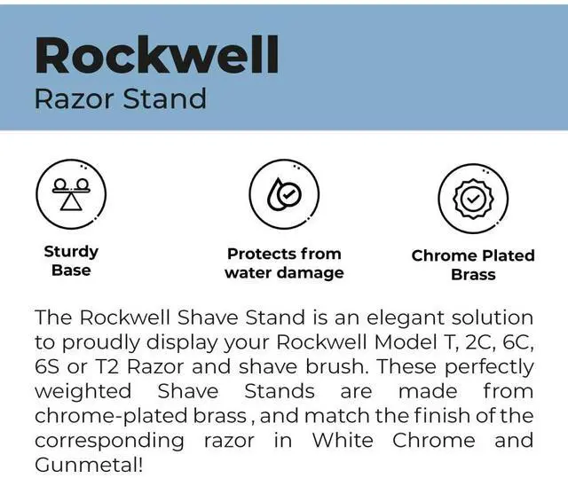 Alt view image 3 of 5 - Rockwell Minimalist Safety Razor Stand (Black) | Elegant Display Solution for Your Rockwell T, 6C, 2C, or 6S Safety Razor | Premium Stainless Steel