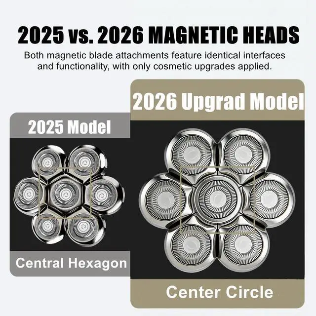 Alt view image 2 of 7 - 7D Floating Head Compatible with Wyklaus/Cyruzi Head Shaver 7D Replacement Head,Shaver Replacement Heads Compatible with Wyklaus OP-002/Cyruzi Head Shavers for Bald Men.(2Pack Upgraded)
