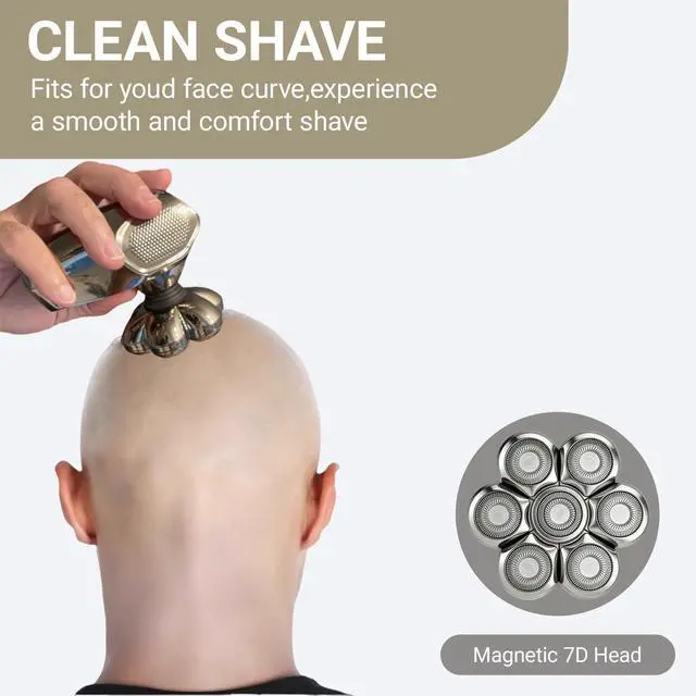 Alt view image 6 of 7 - 7D Floating Head Compatible with Wyklaus/Cyruzi Head Shaver 7D Replacement Head,Shaver Replacement Heads Compatible with Wyklaus OP-002/Cyruzi Head Shavers for Bald Men.(2Pack Upgraded)