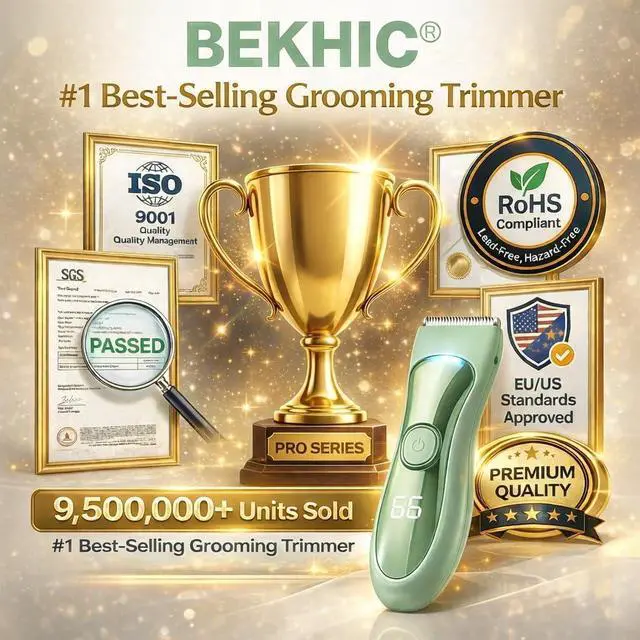 Alt view image 6 of 7 - Bekhic® Bikini & Manscape Body Hair Trimmer for Men & Women Cordless Electric Groin Shaver with No-Nick Ceramic Blade IPX7 Waterproof Wet/Dry Pubic Groomer with LED Light for Sensitive Skin