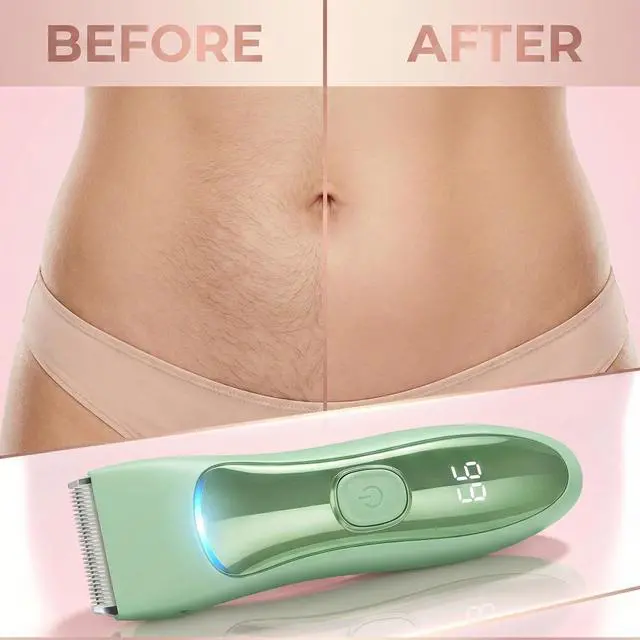 Alt view image 7 of 7 - Bekhic® Bikini & Manscape Body Hair Trimmer for Men & Women Cordless Electric Groin Shaver with No-Nick Ceramic Blade IPX7 Waterproof Wet/Dry Pubic Groomer with LED Light for Sensitive Skin