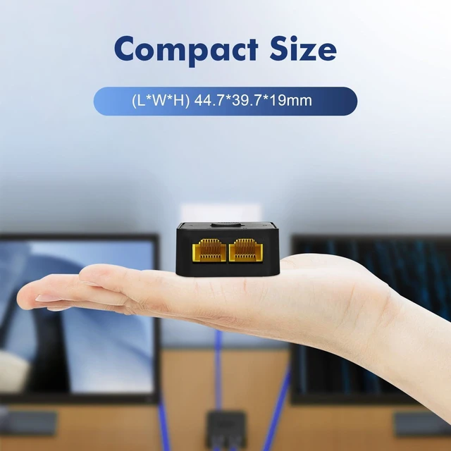 Alt view image 7 of 7 - Binardat 10 Gigabit Network Switcher, 10G/5G/2.5G/1000M/100Mbps, Passive Ethernet Selector, in/Out to A or B Network, Bidirectional Manual Switcher, No Power Required