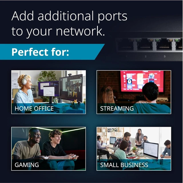 Alt view image 4 of 7 - D-Link 5-Port Gigabit Unmanaged Ethernet Switch for Office, Media or Gaming