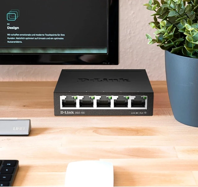 Alt view image 5 of 7 - D-Link 5-Port Gigabit Unmanaged Ethernet Switch for Office, Media or Gaming