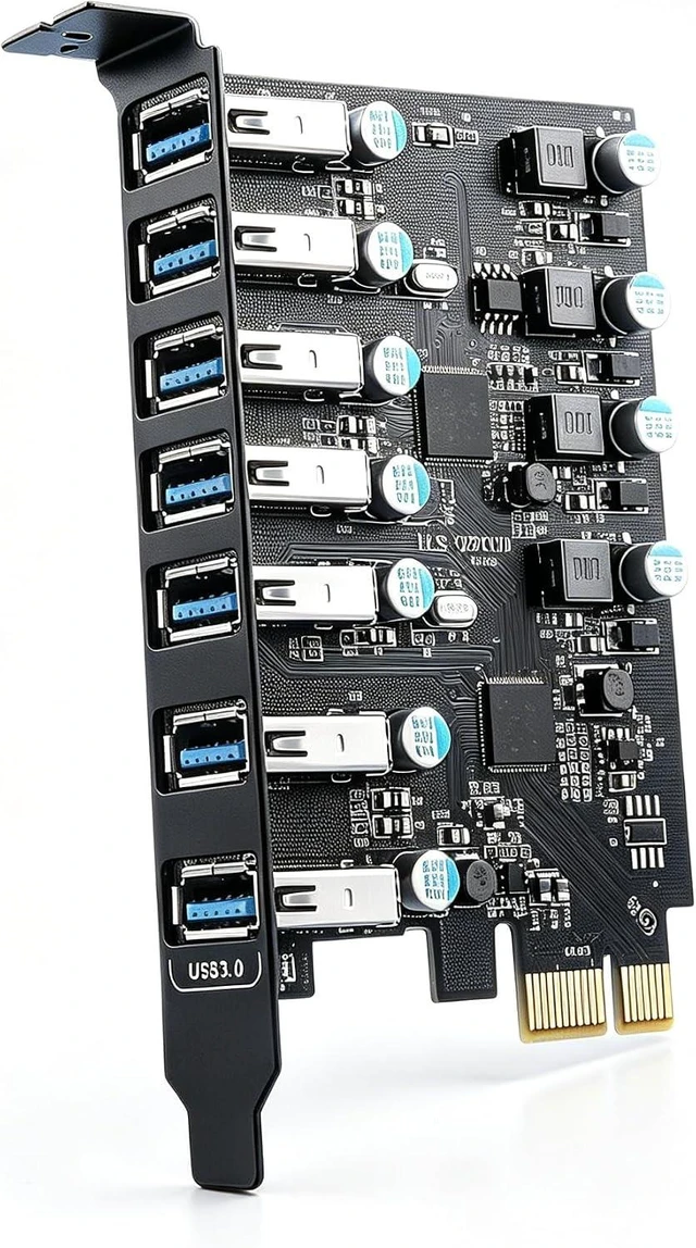 Main image of Sinefine PCI-E to USB 3.0 7-Port(7X USB-A) Expansion Card,PCI Express USB Add in Card, Internal USB3 Hub Converter for Desktop PC Host Card