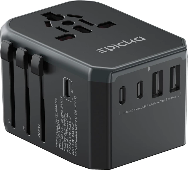 Main image of EPICKA Universal Travel Adapter with 1AC/3 USB-C/2 USB-A Ports