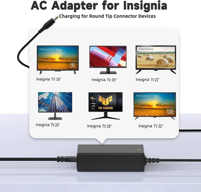 Alt view image 3 of 7 - 12V 5A Power Adapter Compatible with Insignia TV 19 20 24 28 32 LED HDTV NS-32D220NA16, NS-32D420NA16, NS-32D312NA15, NS-24ED310NA15, NS-24D510NA17, NS-24E200NA14, NS-19E310A13, AY060A-ZF122