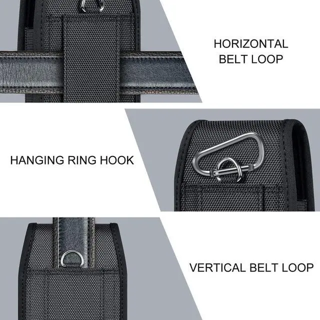 Alt view image 4 of 7 - ykooe Cell Phone Pouch Nylon Belt Holster Case Compatible with Galaxy S25/S24/S23/S22 Ultra A16 A15 A14 A13, Moto G Stylus/Power/Play, Pixel 8/7 Pro, TCL OnePlus T-Mobile, Black - XXL