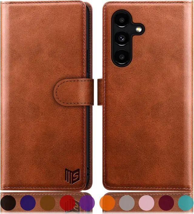 Main image of SUANPOT for Samsung Galaxy S24 5G Wallet case with RFID Blocking Credit Card Holder,Flip Book PU Leather Protective Cover Women Men for Samsung S24 Phone case Light Brown