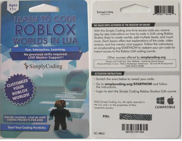 Alt view image 7 of 7 - Learn to Code Roblox Worlds in Lua - Computer Programming for Beginners Roblox Gift Card with Digital Pin Code, Ages 11-18, (PC, Mac, Chromebook Compatible)