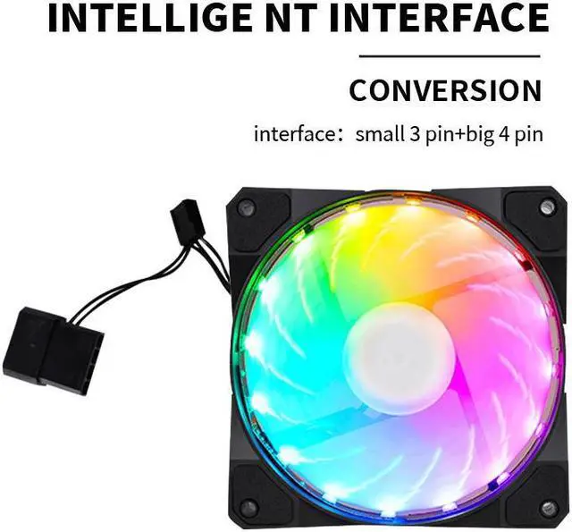 Alt view image 5 of 7 - ARGB Series Case Fans 120mm Quiet Edition High Airflow Adjustable Colorful PC Case CPU Computer Cooling with Coolers, Radiators System (3pcs)