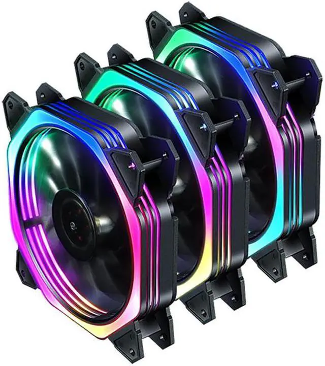 Alt view image 5 of 13 - Case FAN MF12025 Addressable RGB Lighting 120mm 3 Pack Independently-Controlled LEDS, Absorbing Rubber Pads, PWM Static Pressure for Computer Case & Liquid Radiator