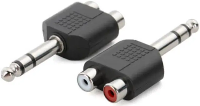 Main image of Two-channel 6.5MM male to 2RCA lotus female 6.5/6.35 male to double AV female microphone audio connector