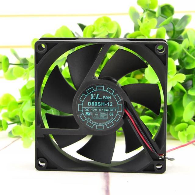 D80SH-12 8025 80X80X25MM 0.18A 8CM 12V silent cabinet power supply cooling  fan