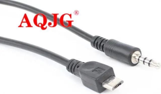 Main image of 3.5mm Stereo Plug Male to Micro USB 5Pin Male Adapter Converter Audio Cable Black 40cm